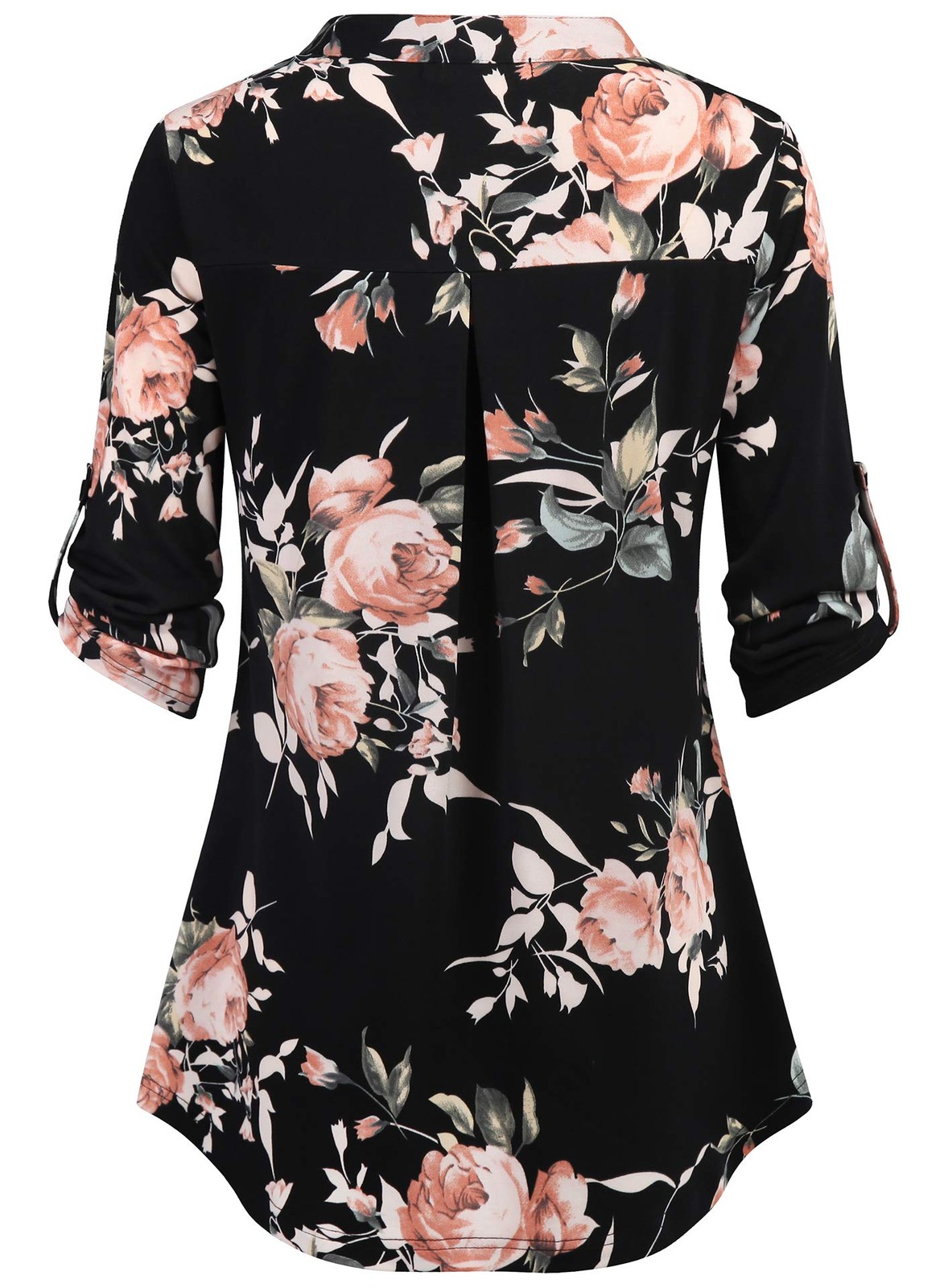 BEPEI Floral Tunics for Women,3/4 Sleeve V Neckline Tops High Neck Dinner Blo…