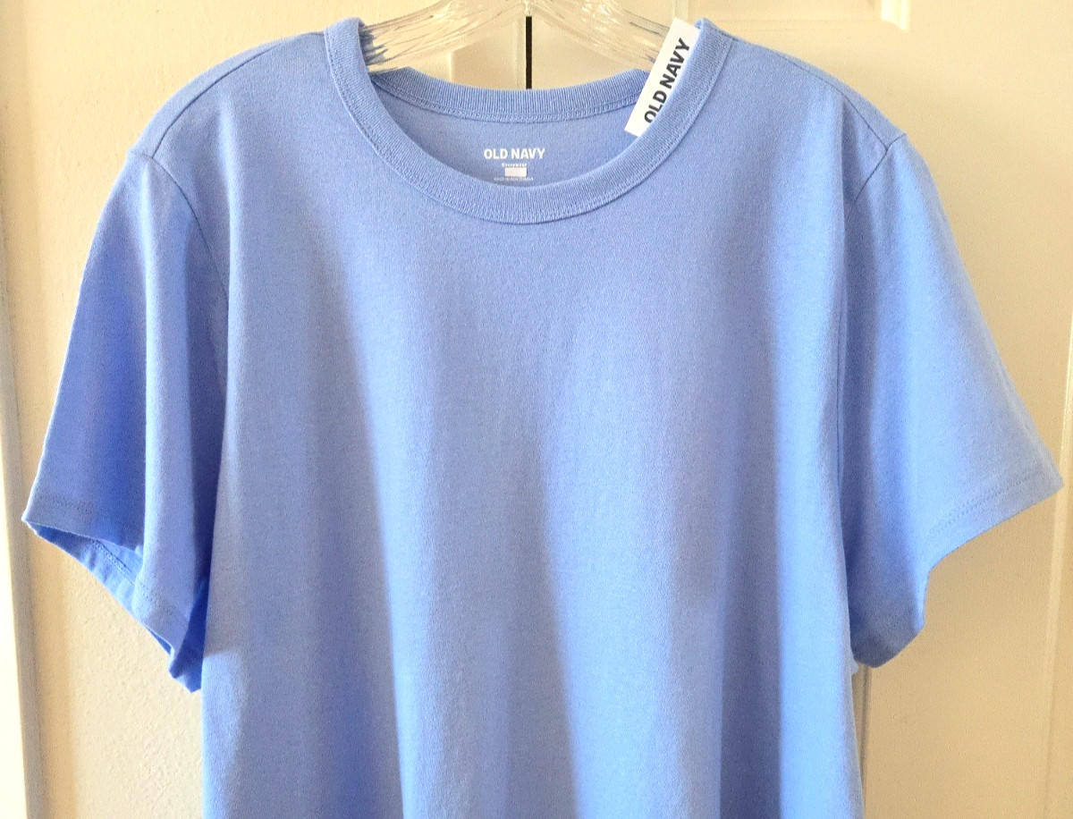 Old Navy Sky Blue Soft Blue Light Blue Cotton Scoop T-shirt 2XL 18 20 2X XXL
