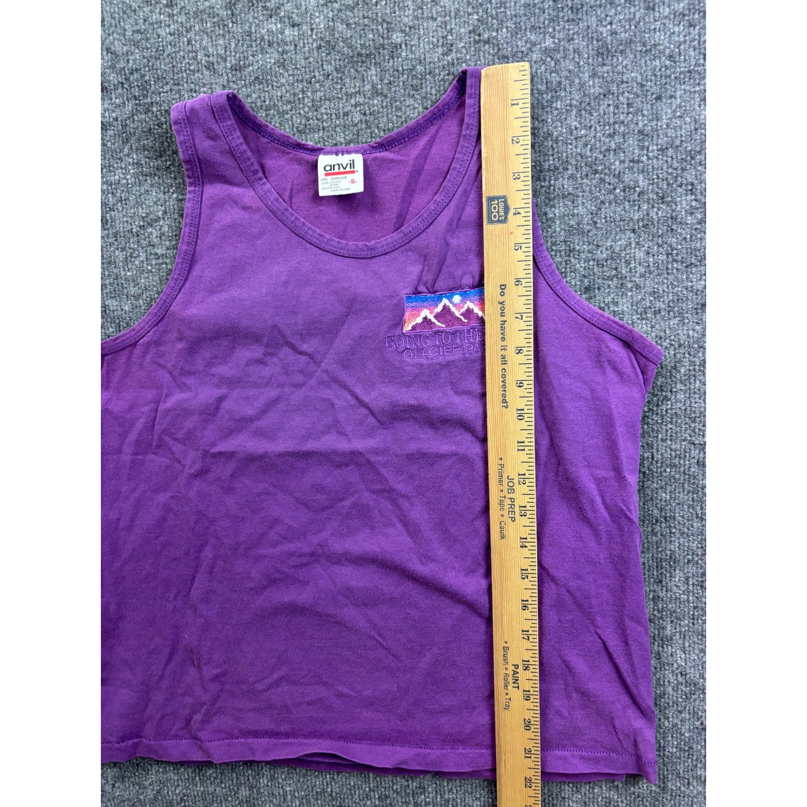 Anvil Tank Top Womens Small Purple Glacier Park Going To The Sun Vintage USA