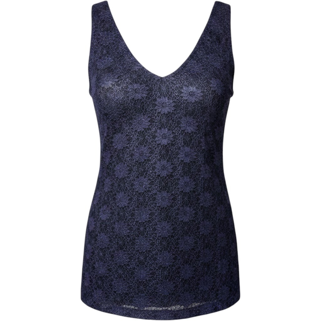 Banana Republic Women’s Size S Floral V Neck Stretch Lined Tank Top Royal Blue