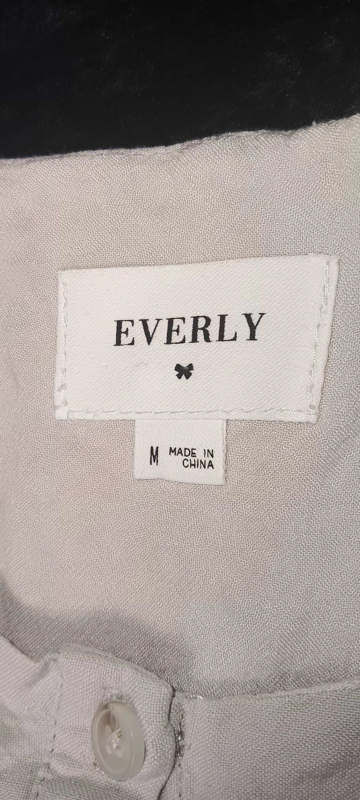 Everly Linen Blend Babydoll Swing Tunic Blouse M Beige Coastal Lagenlook Boho