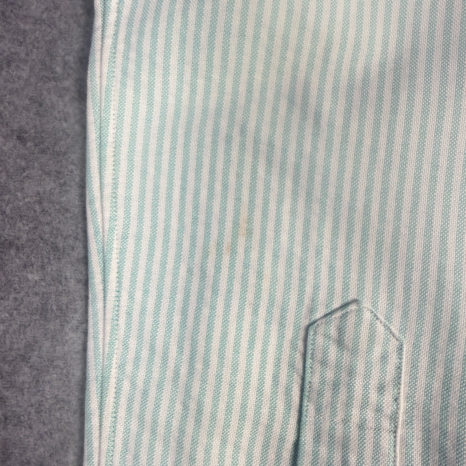 Vintage Ralph Lauren Oxford Shirt Womens 0 Green Stripe Slim Fit Hong Kong 80s