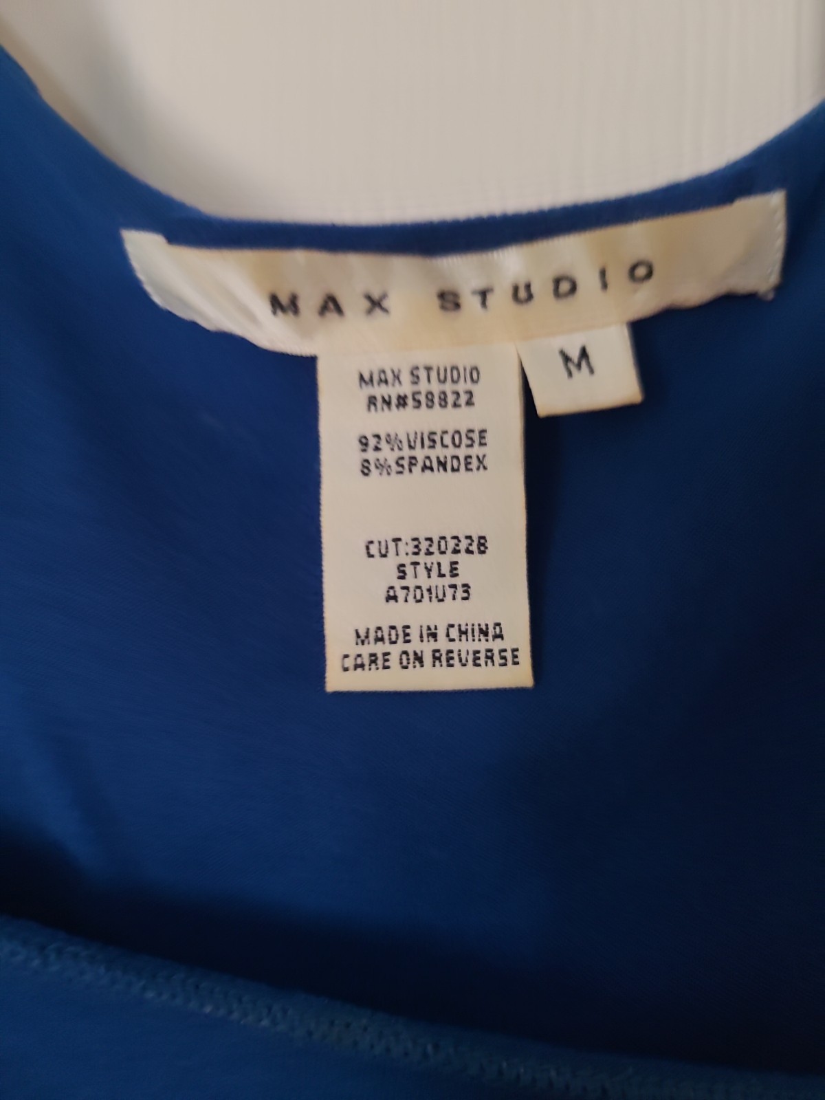 Max Studio Women’s Royal Blue Sleeveless Top Size M