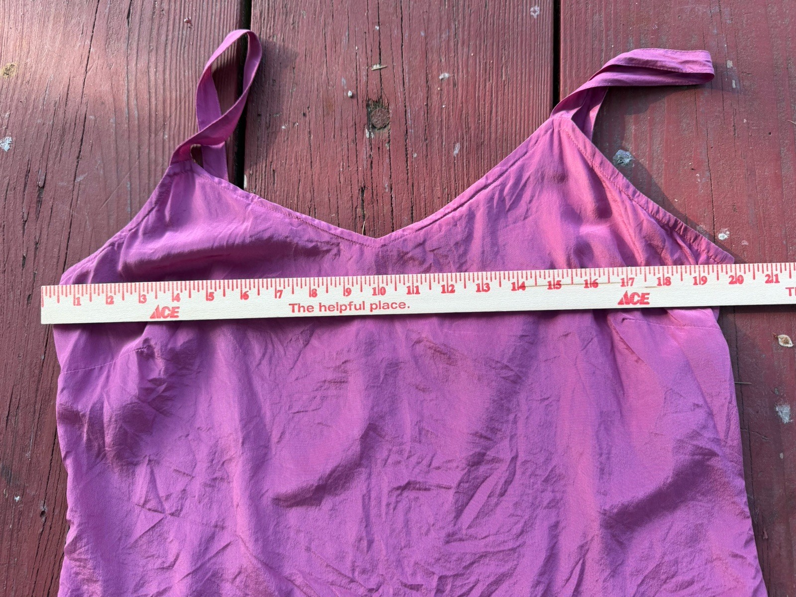 Vintage 80s TESS 100% silk raspberry pink babydoll tank strappy 14(XL) festival