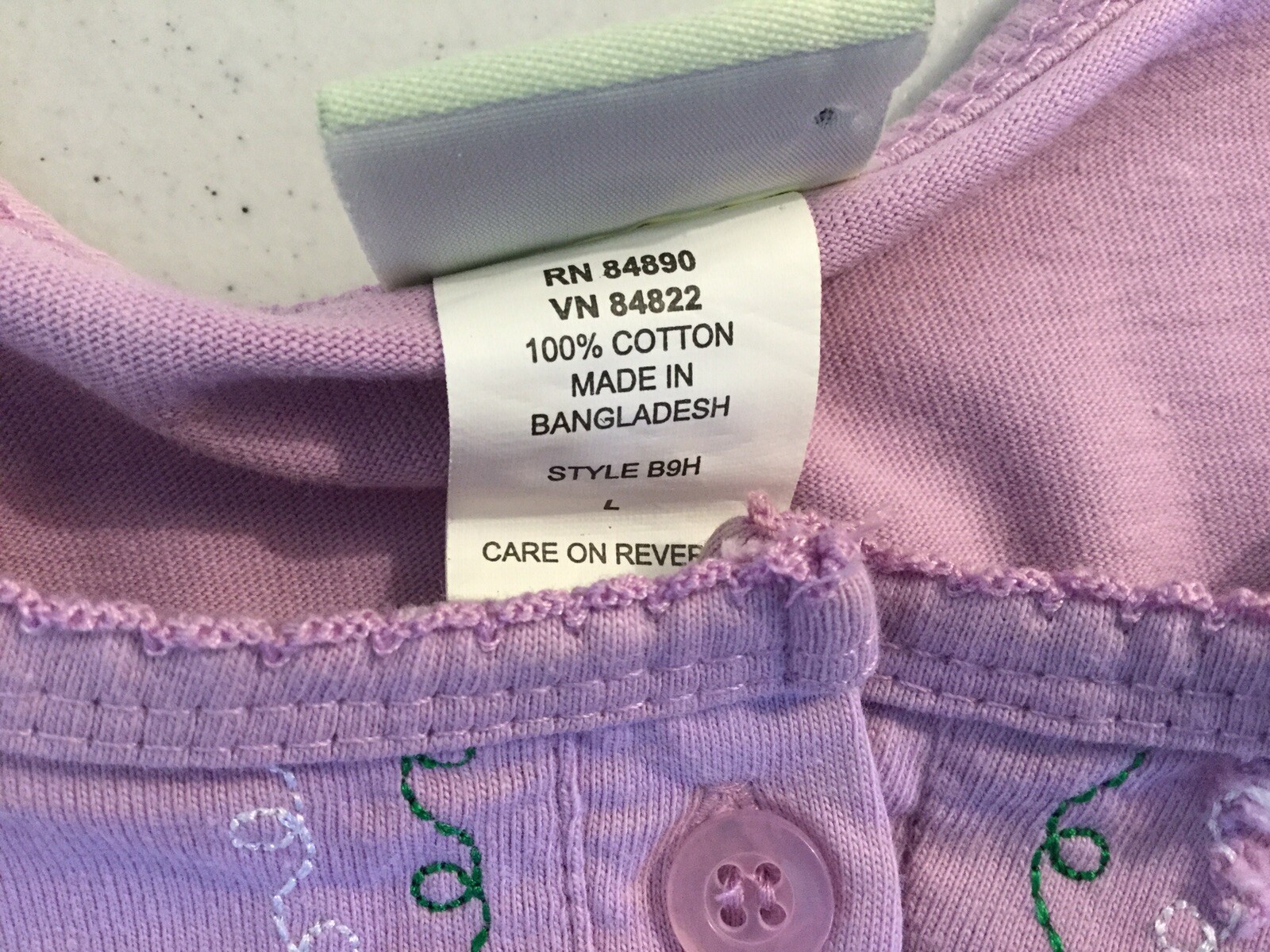 Women’s Boca Bay Crew Neck Short Sleeve 100%cotton Purple Embroidery Top Size L