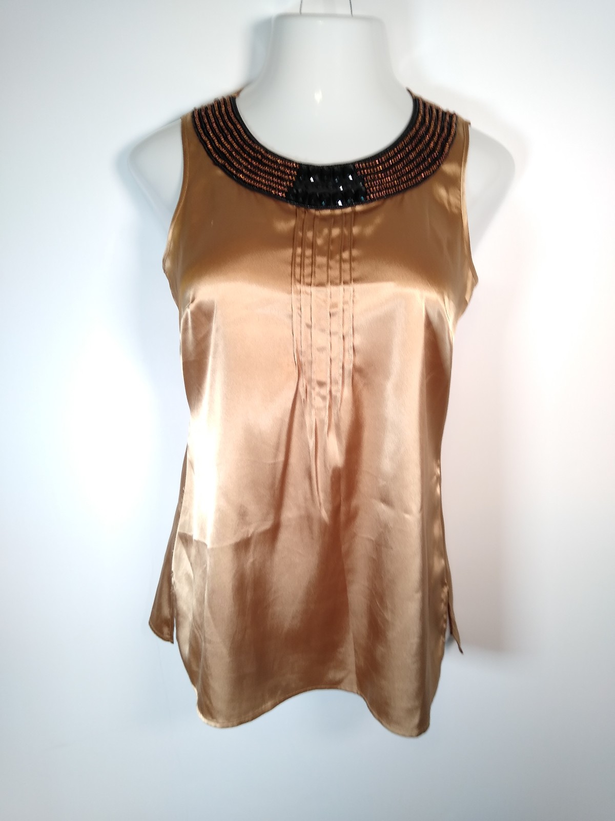 Gold and Black Beaded Tank Chico’s Women’s Sz 0