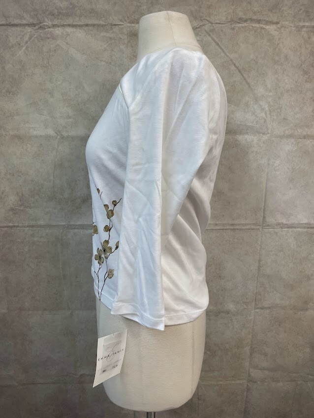 Emma James Oriental Gardens Women’s White Blouse Size S