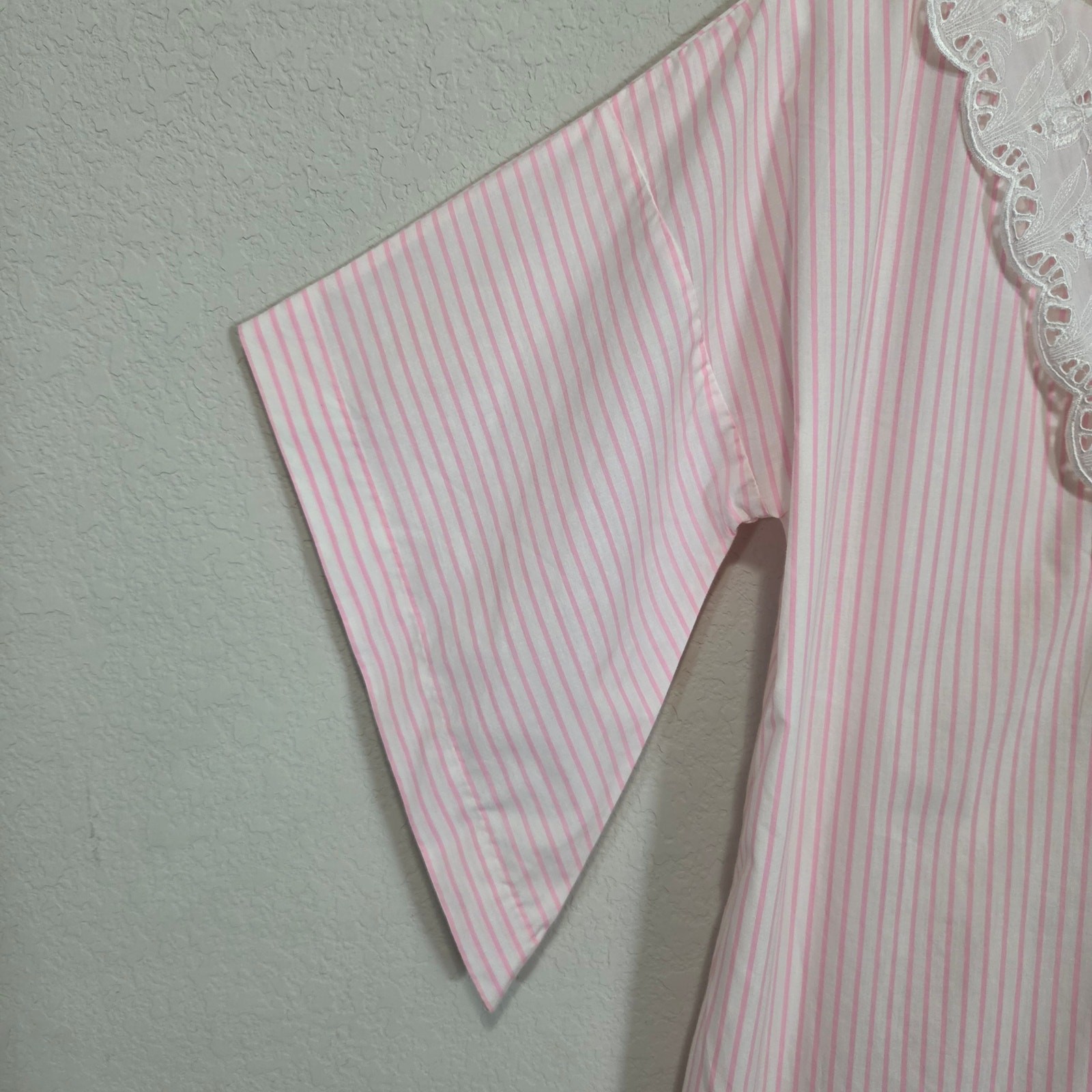 Vintage Avon Fashions Tunic Top Womens M Pink Striped Casual Summer Coastal