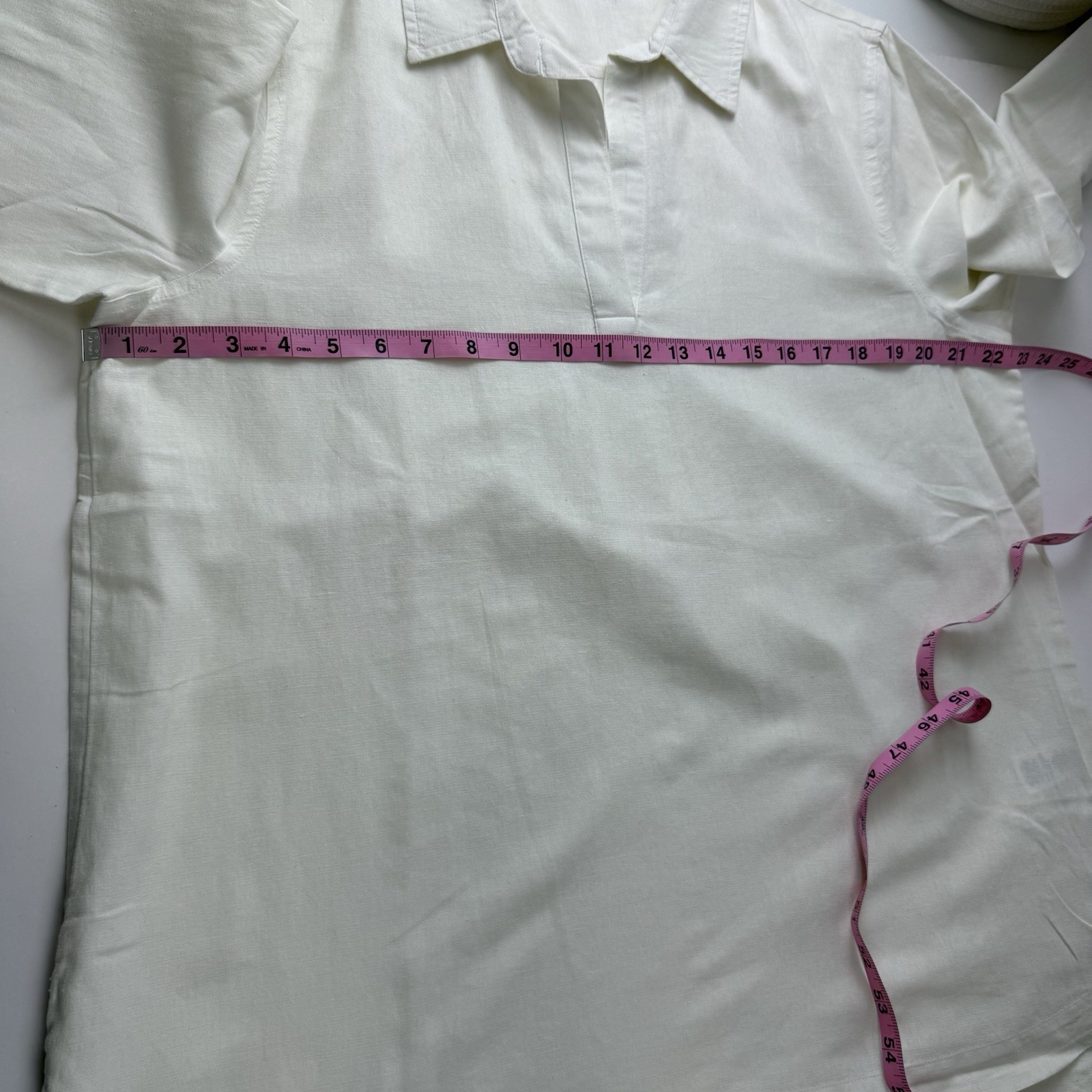 Vineyard Vines Tunic Top Womens Large Lucaya Ivory Linen Cotton Blend Shirt NWT