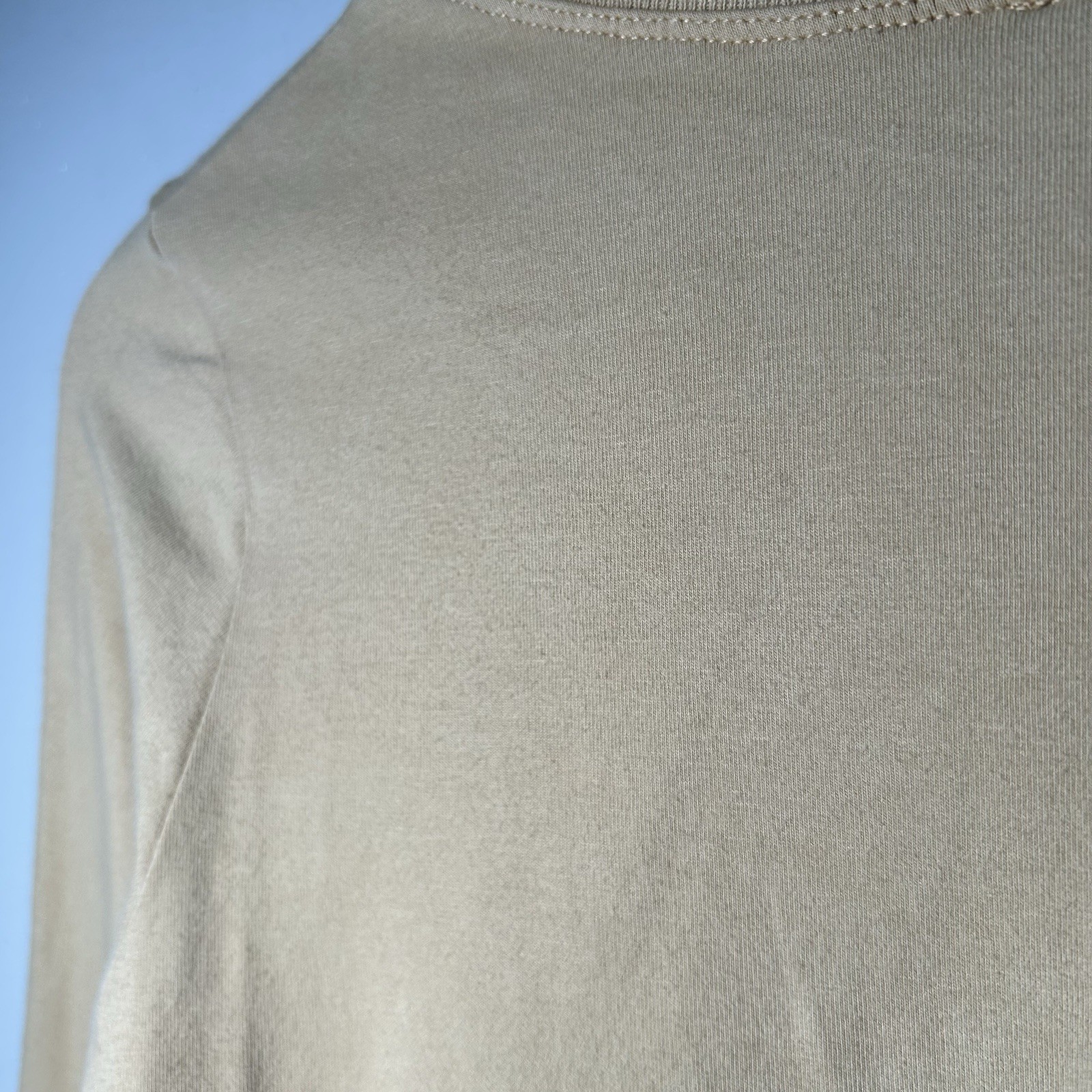 VTG Y2K Plein Sud Jeans Studded Heart Asymmetrical Beige Long Sleeve Top 6