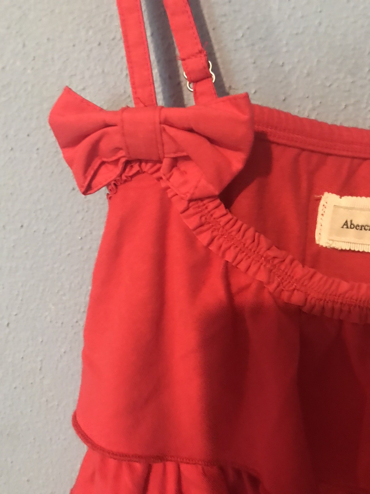 NWT Abercrombie & Fitch Red Ruffled Babydoll Tank Top Same Day Free Shipping