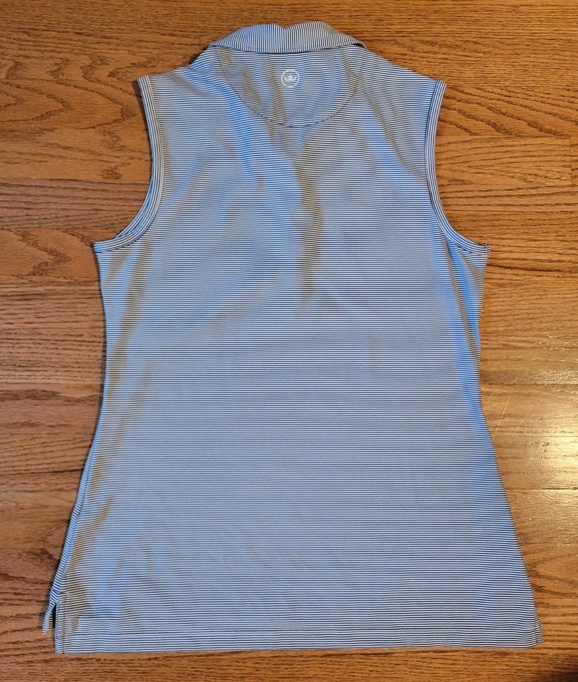 Peter Millar Polo Golf Shirt Sleeveless Wicking UPF 50+ Womens S Navy Stripe