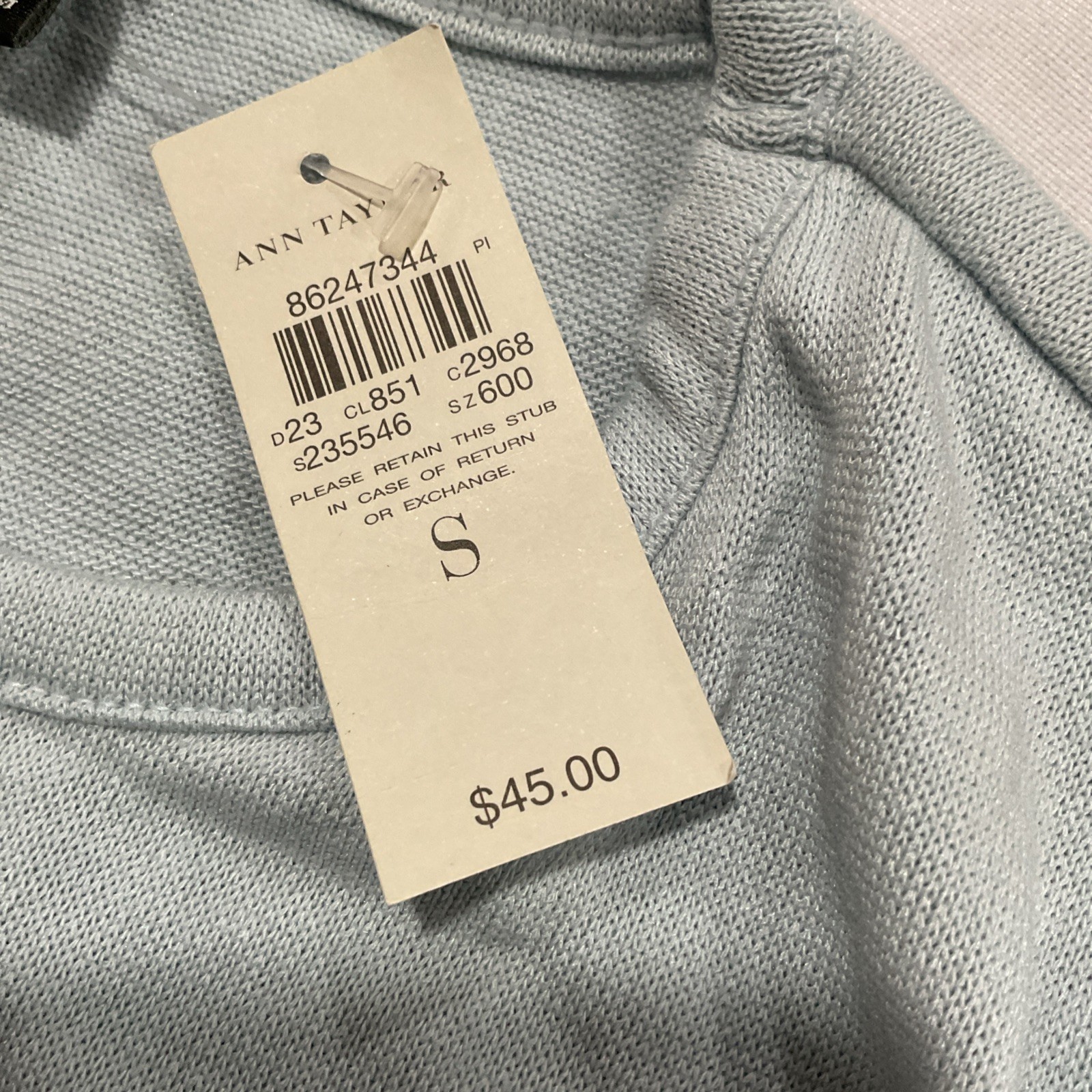Ann Taylor Women’s Light Blue Color Short Sleeve Top Size S