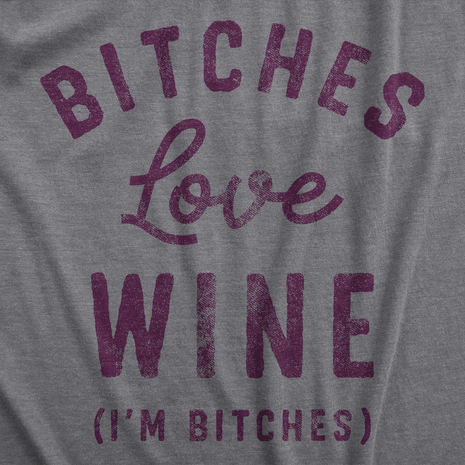 Womens Bitches Love Wine T Shirt Funny Sarcastic Wine Lovers Text Graphic