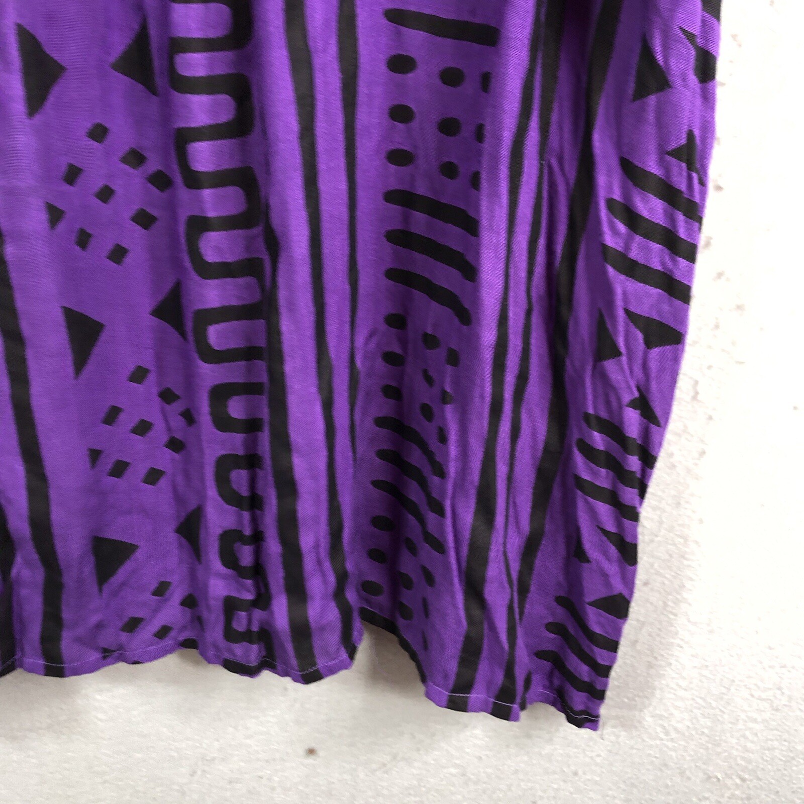 Ethnic Top Women One Size Purple Black Art To Wear Primitive Artsy NEW