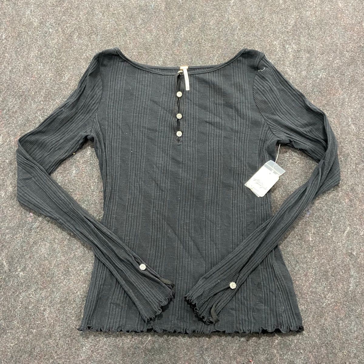 FREE PEOPLE Amiri Knit Top Women’s Size XL Black 95077632