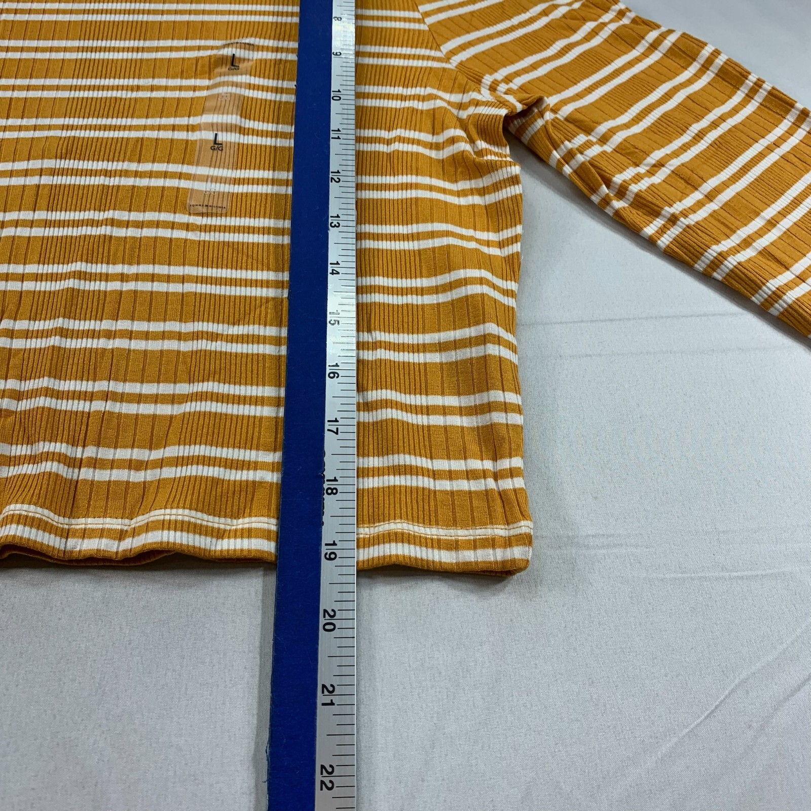 Tommy Jeans Cropped Top Womens Size Large Yellow White Striped Back Cutout New