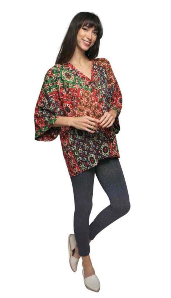Sacred Threads Bust 48 Hippie Bohemian Festival Oversized Kimono Top 223097 SMB