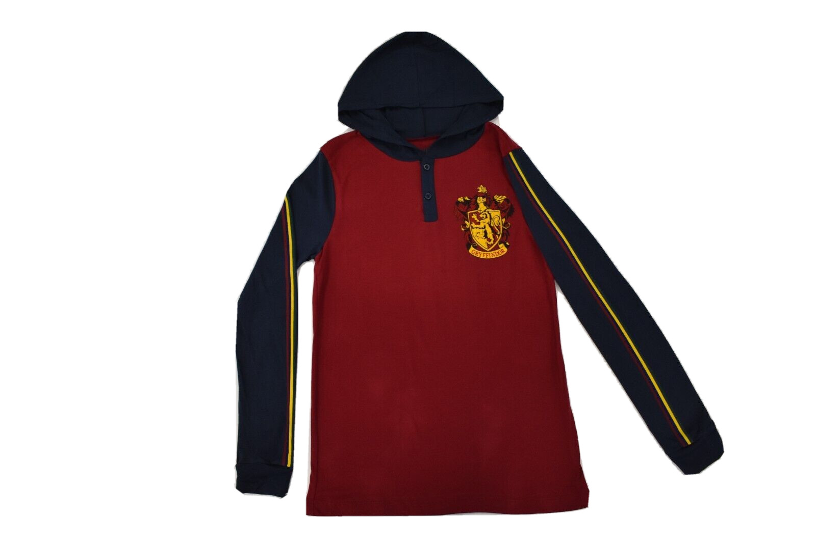 Harry Potter Juniors Hooded Long Sleeve Henley Hoodie Shirt New XS-2XL