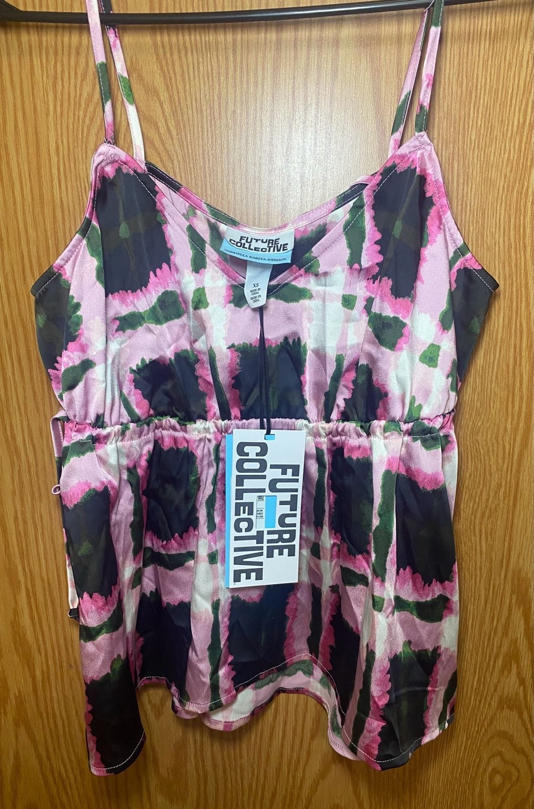 Future Collective Gabriella Karefa-Johnson Plaid Print Side-Tie Camisole Tank