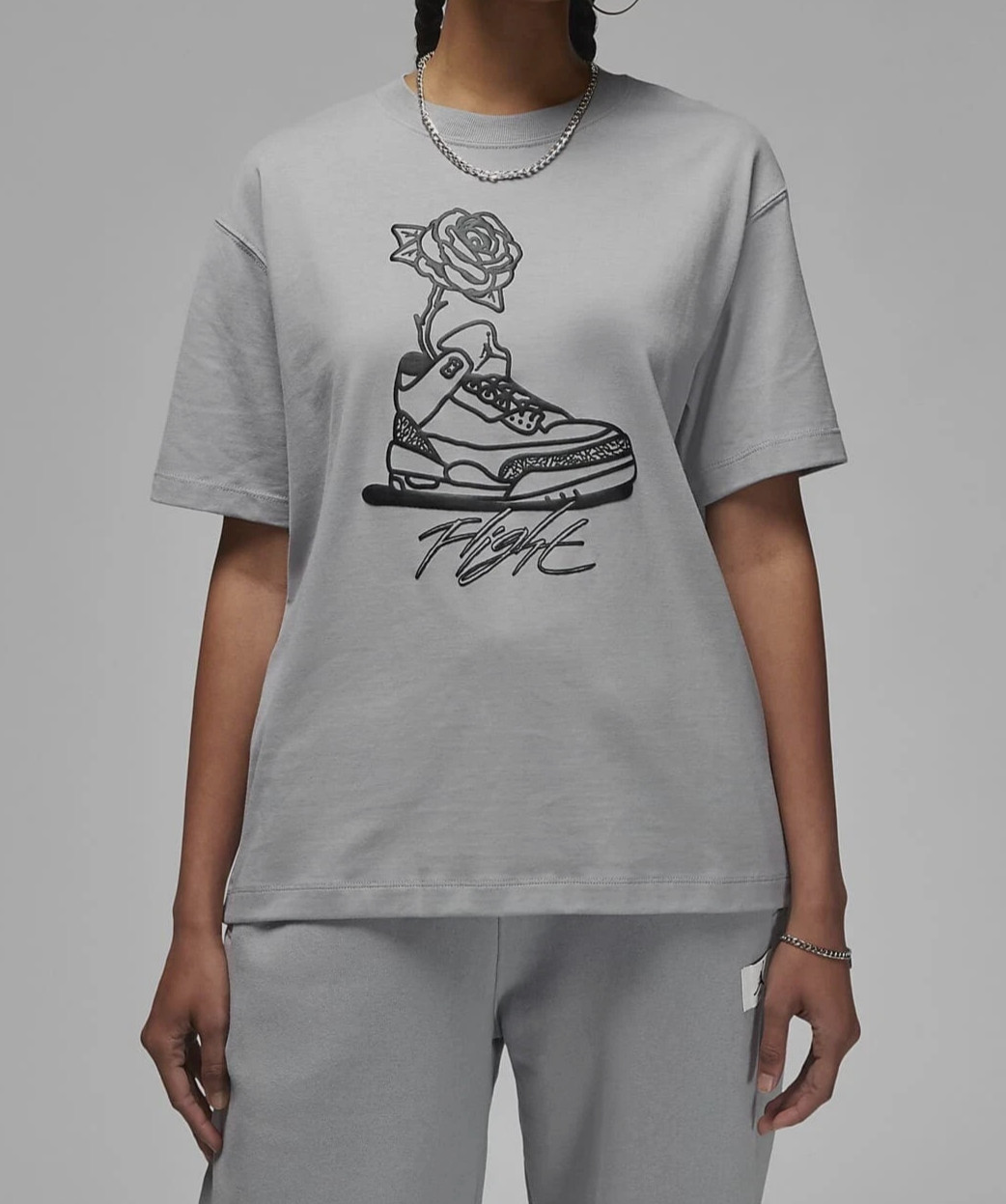 NWT Women’s Air Jordan Flight Graphic T-Shirt DV1408-011 Loose Fit Sz S