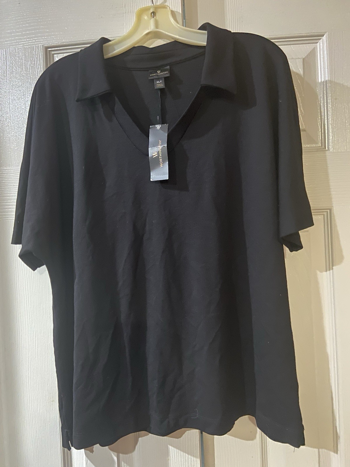 Worthington Black Women Short Sleeves Top XLT