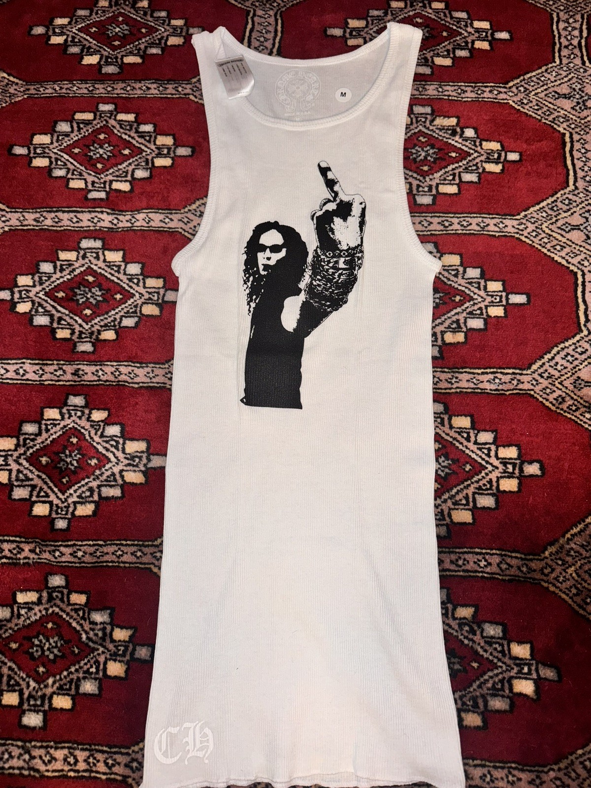 Chrome Hearts Ribbed Richard Stark Tank Top White Medium Size