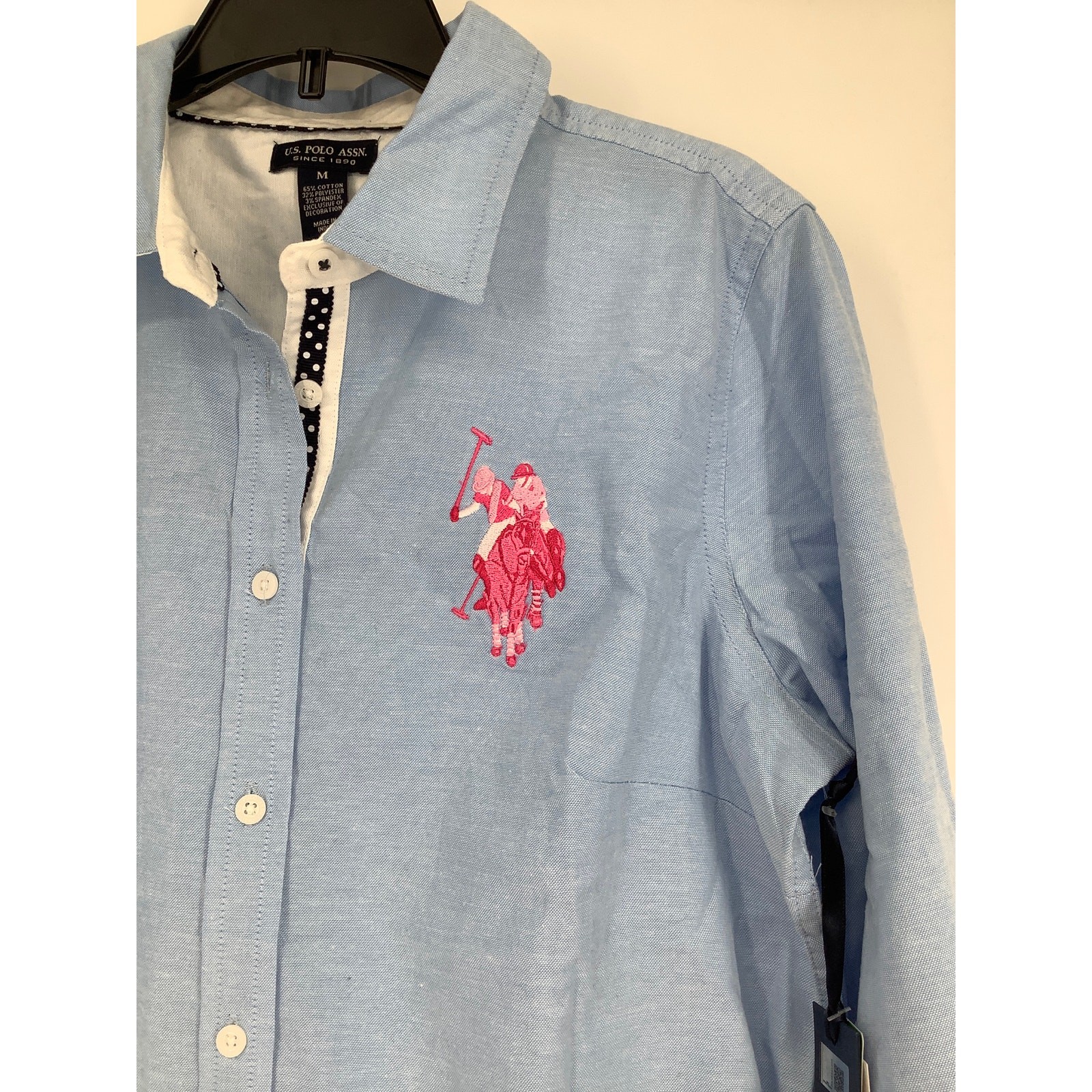 U.S. Polo Assn. Women’s Medium Tonal Long Sleeve Button Up Oxford Shirt OS29-30