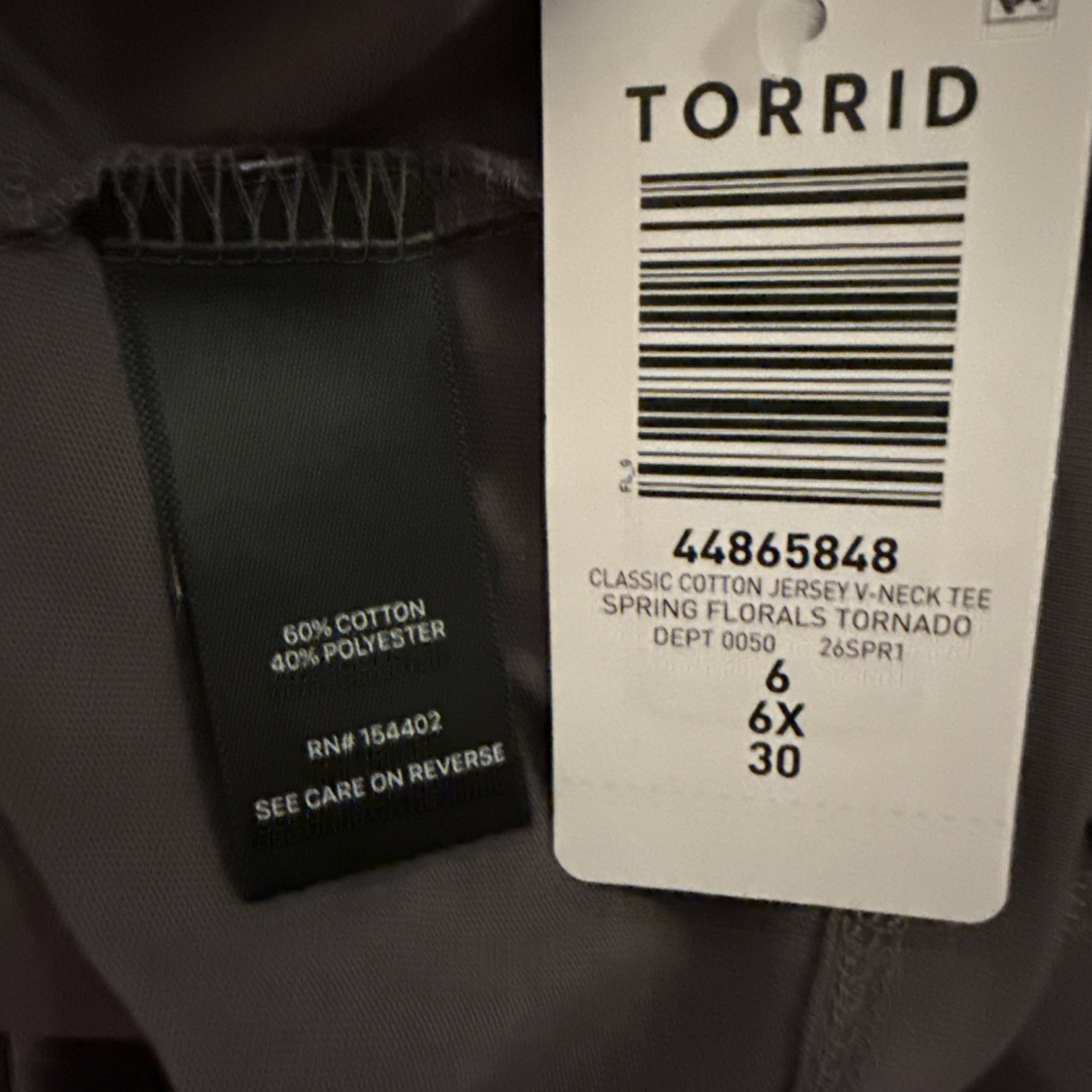 TORRID TEE SHIRT SHORT SLEEVE T SHIRT TOP BLOUSE 6 6X 6XL 30 NEW