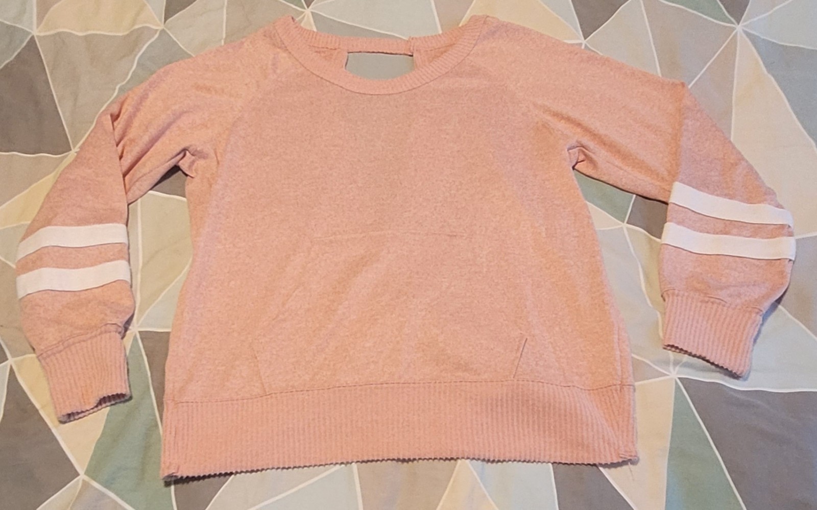 Women’s open back long-sleeved pink top front pocket size 7-9 medium by No…