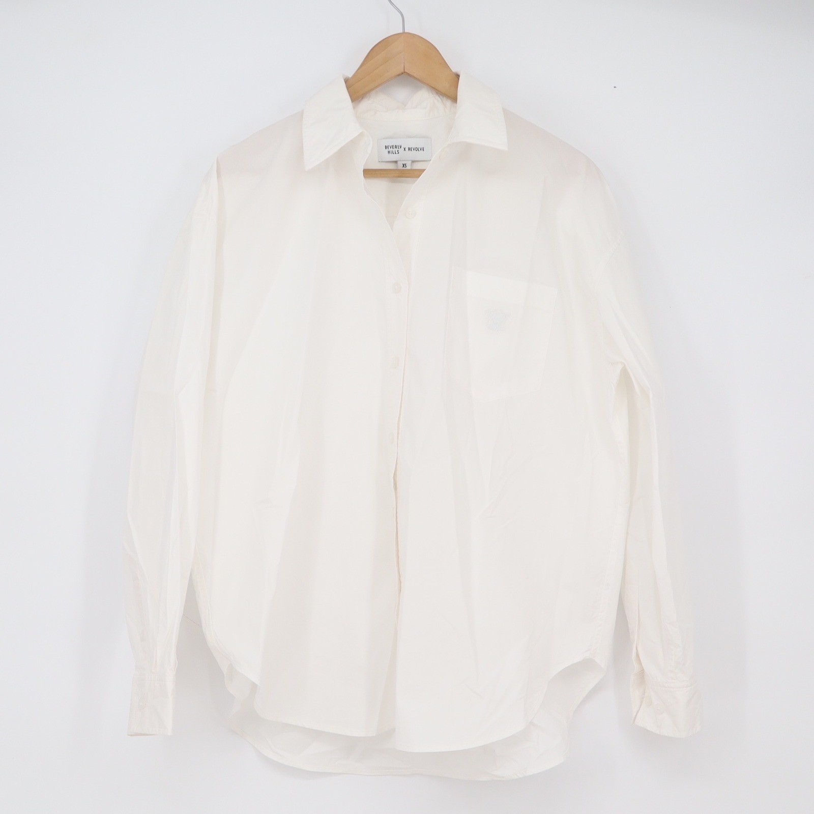 Beverly Hills Shirt Women’s XS Revolve Oversized White Button-Down Cotton
