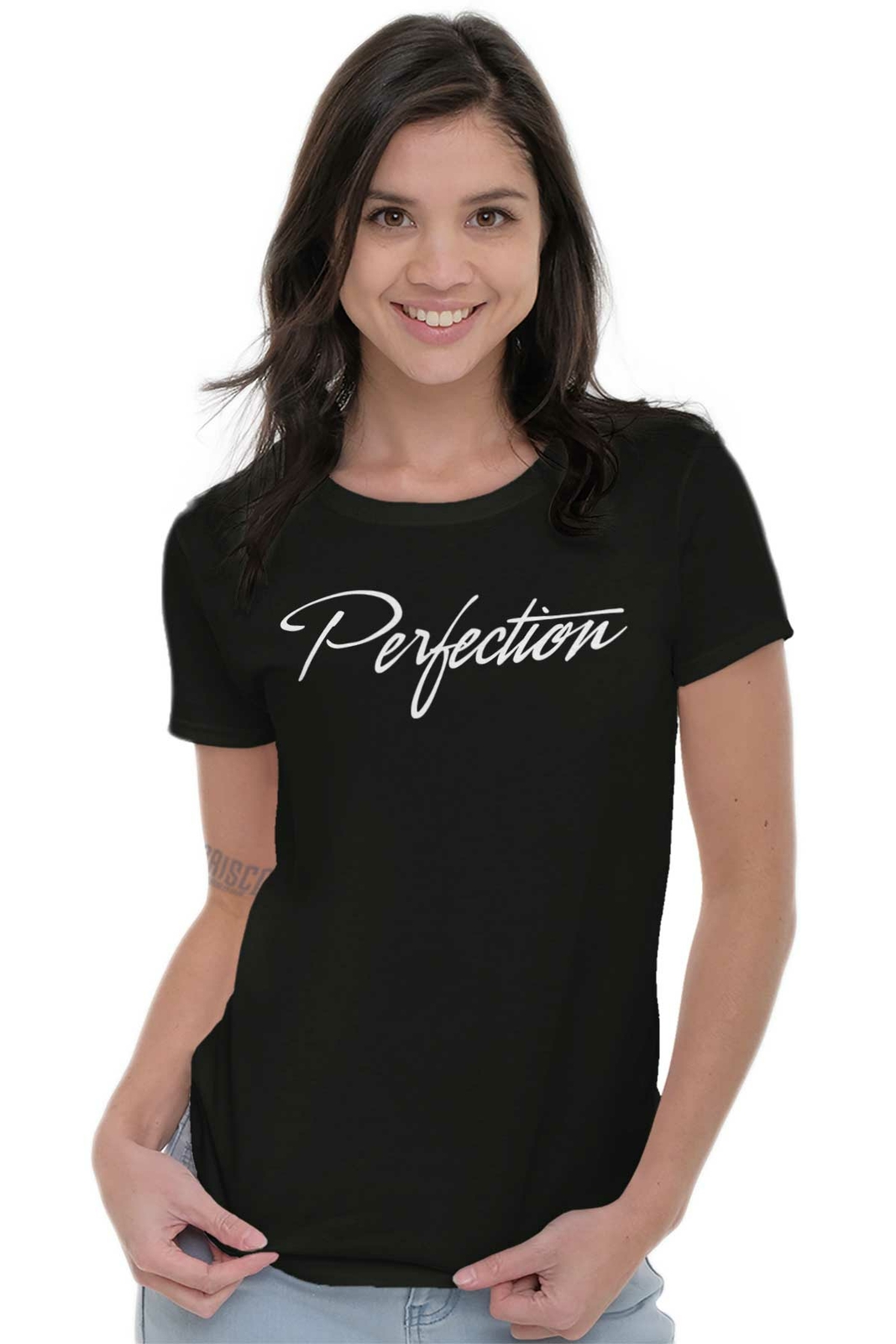 Sassy Attitude Perfection Inspire Positivity Womens Top Junior Graphic Tee