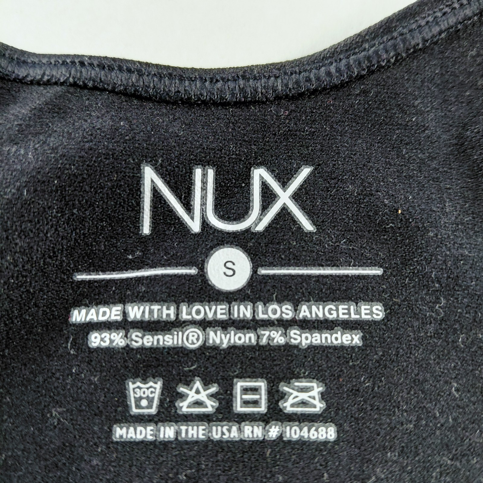 NUX Scoop Neck Thong Seamless Bodysuit Women’s Size Small Black Activewear