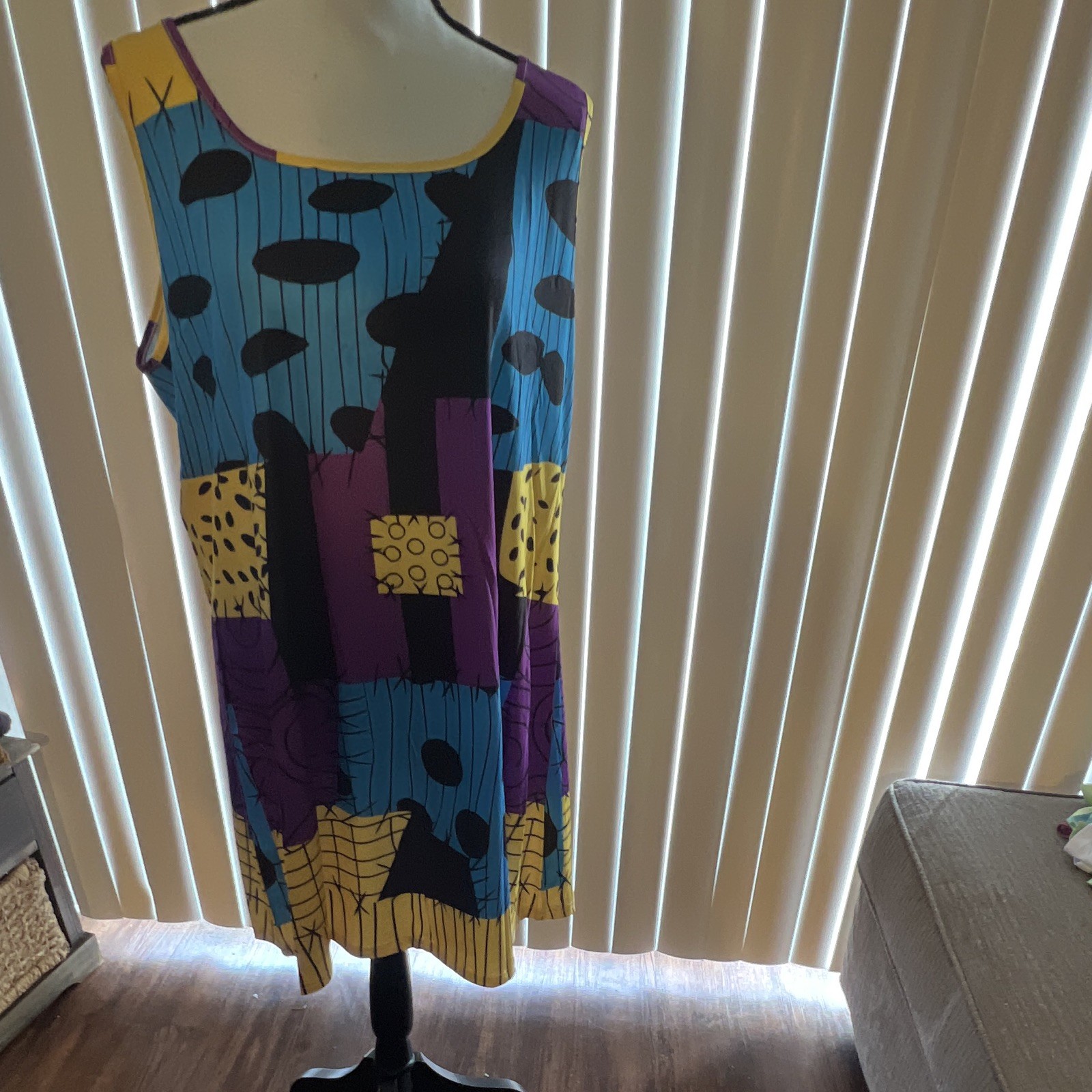 Women’s Abstract Multicolor Scoop Neck Sleeveless Tank Polyester/Elastane 2XL