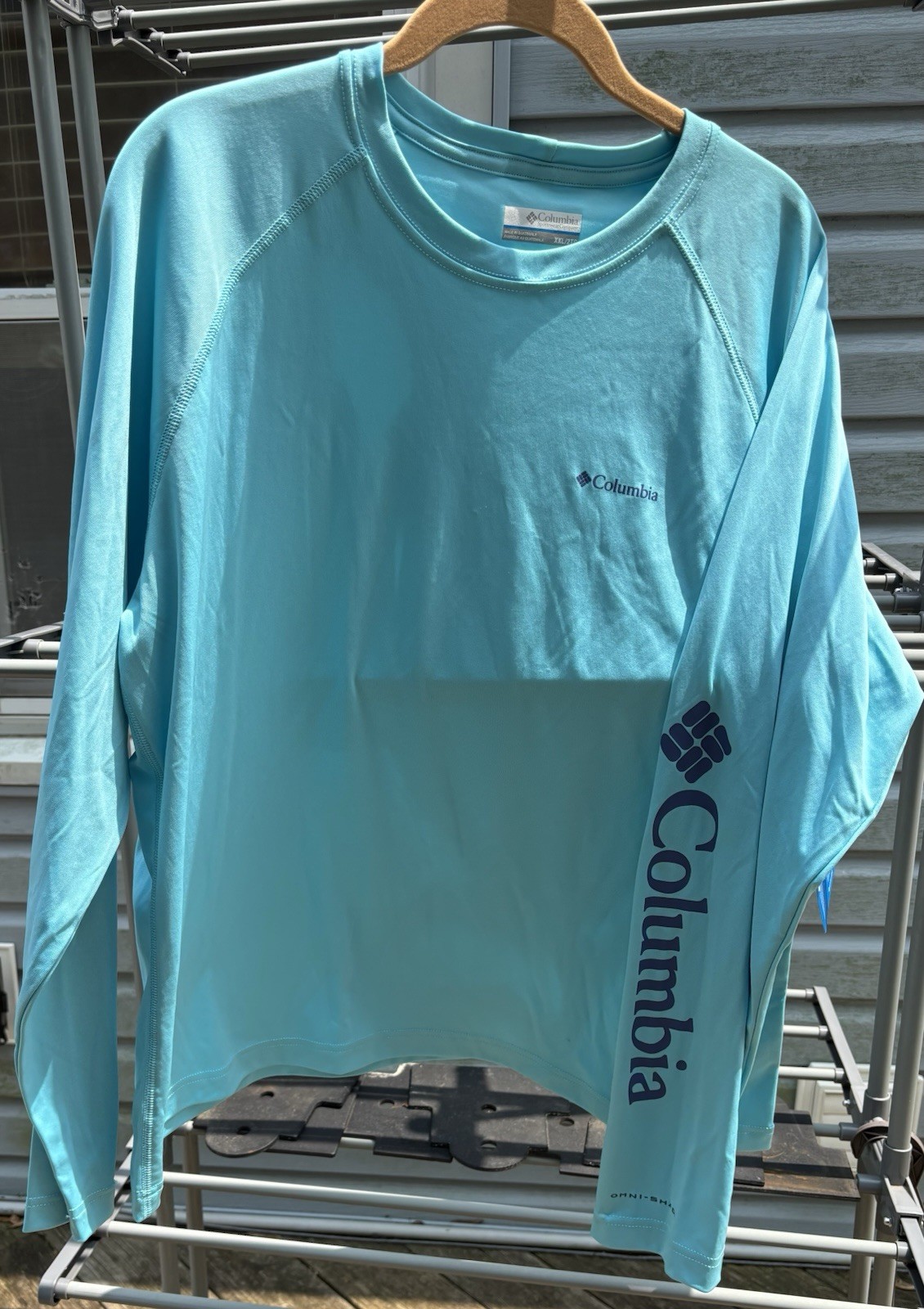 NWT Columbia Omni Shade womans T Shirt L/S sz XXL tidal sands blue