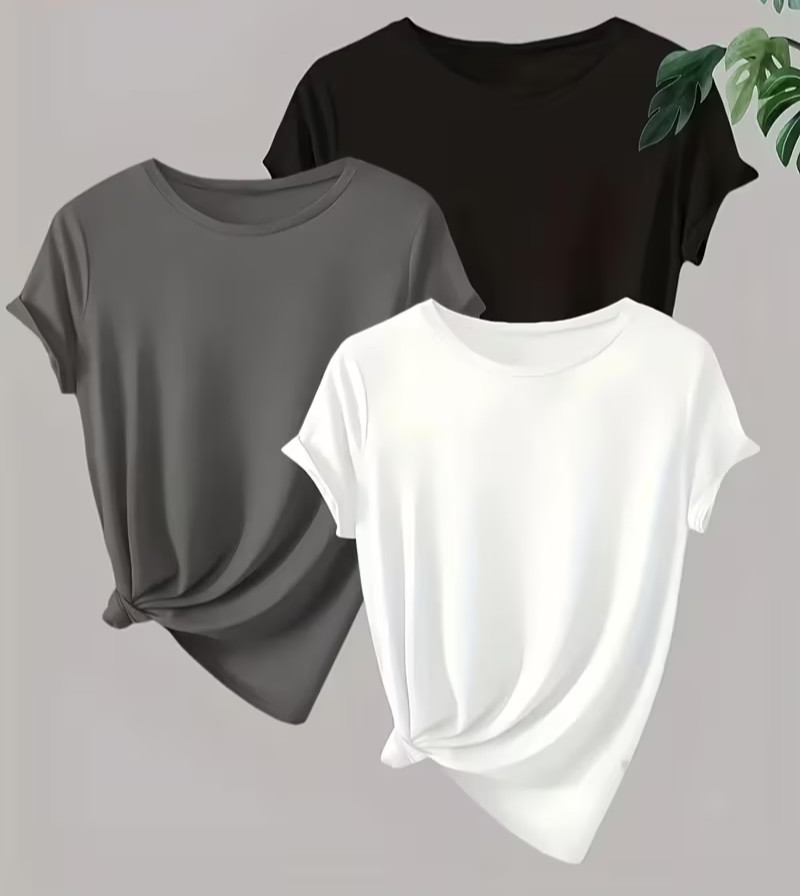 Women’s three T-Shirts Breathable, Comfortable Everyday T shirt Set For Women