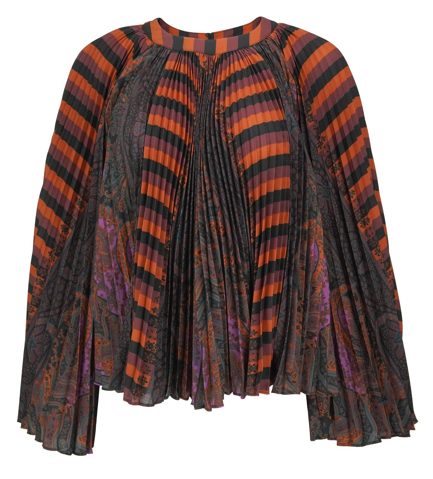 Ulla Johnson Ella Pleated Bell Sleeve Blouse in Amethyst
