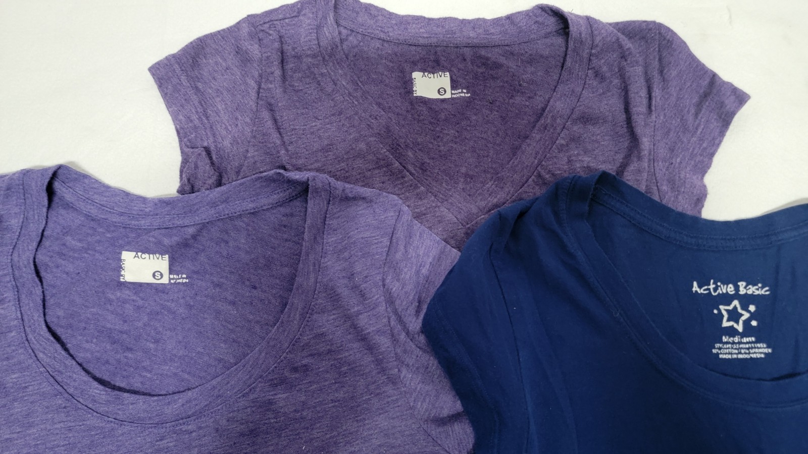 Basic by Active & Active Basic 3 Shirt Bundle Sizes S, S, M