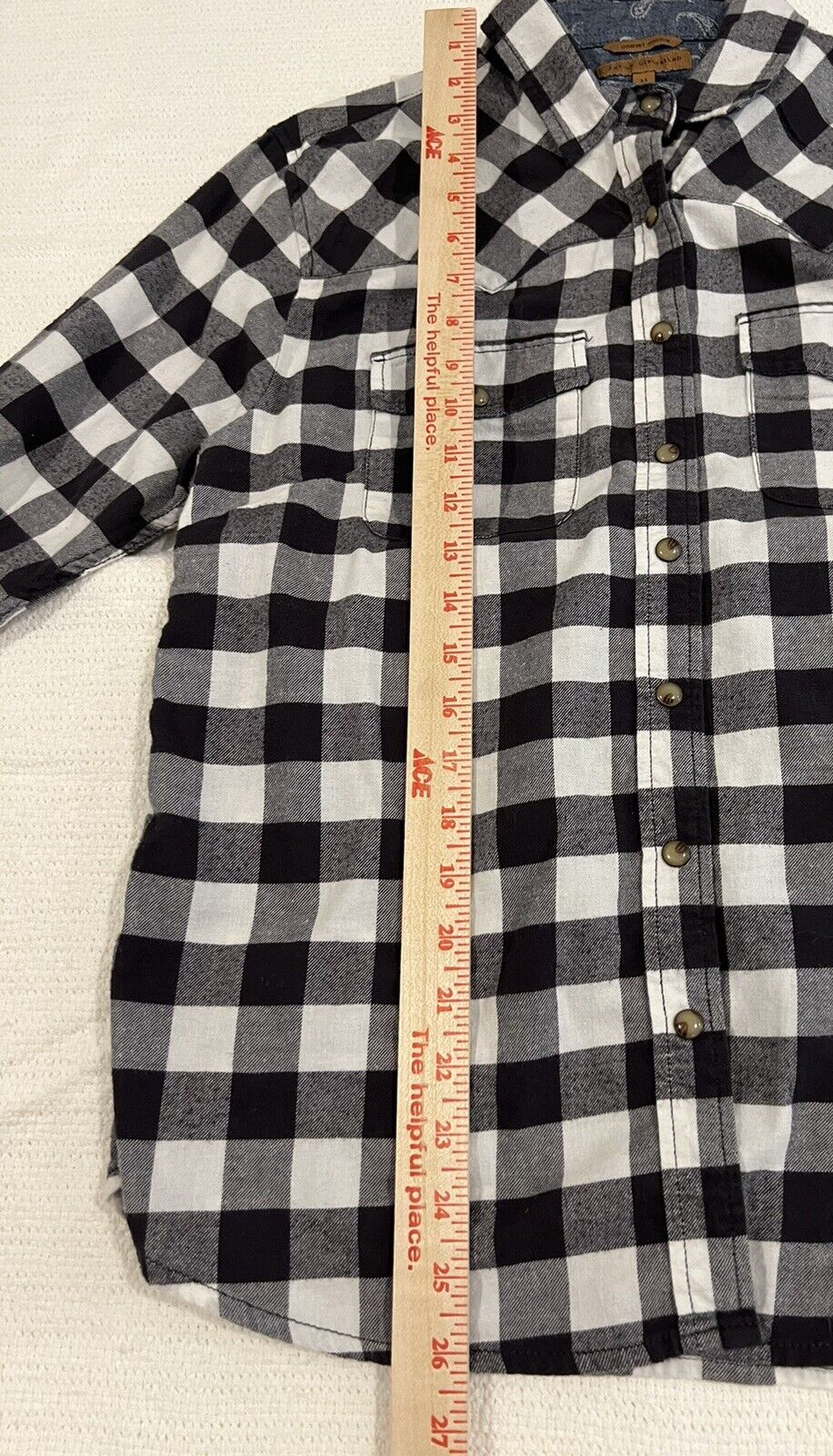 Plaid Flip Cuff Paisley Women’s Stretch Flannel Button Up Shirt Medium