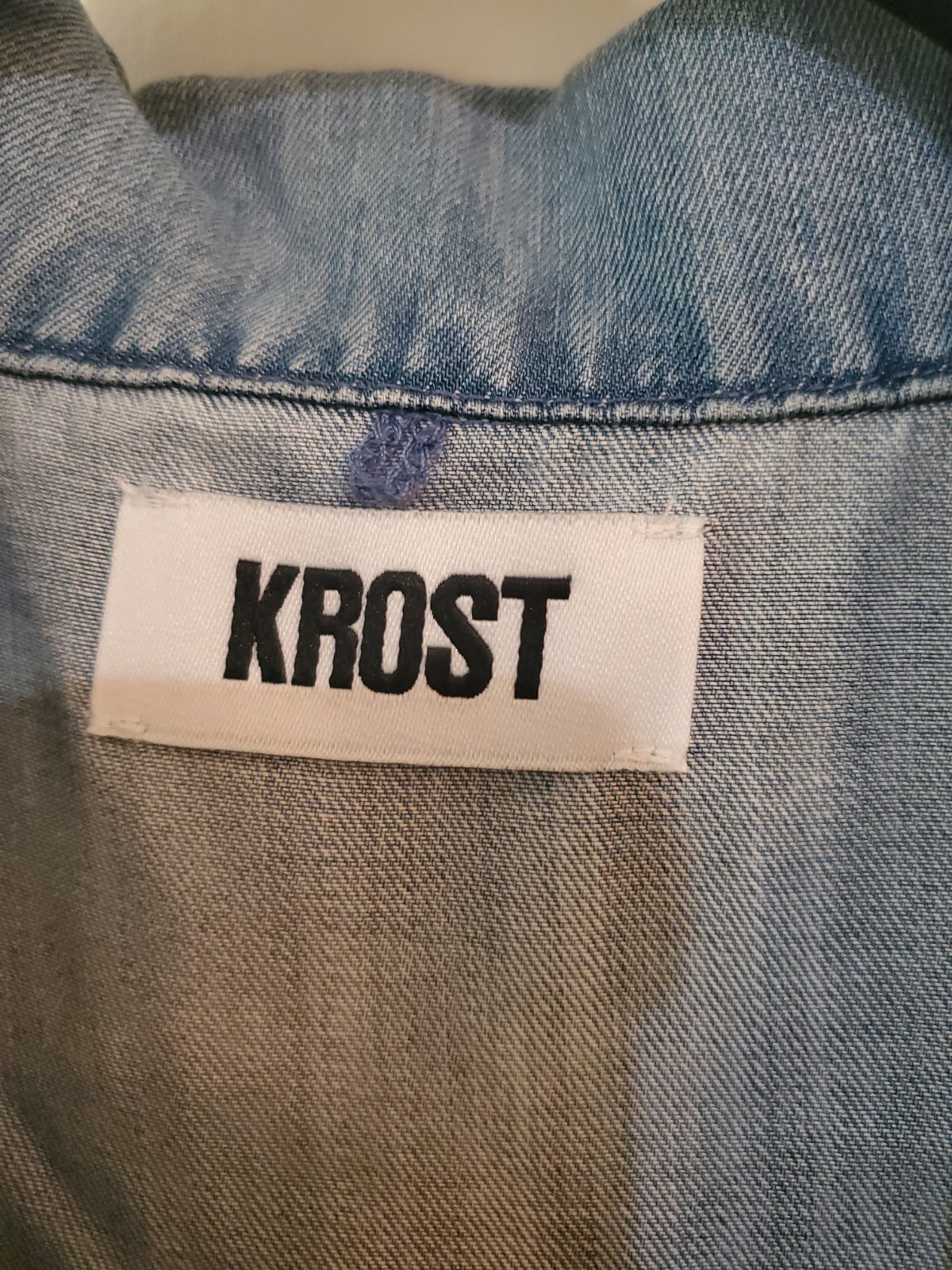 KROST Oversized Denim Shirt in Light Wash. Size M. New With Tags