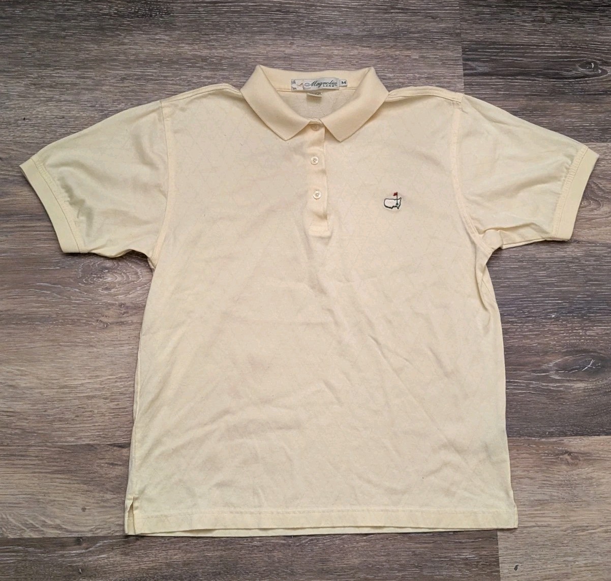 Vintage Masters Women’s Medium Yellow Polo Diamond Pattern Magnolia Lane Golf