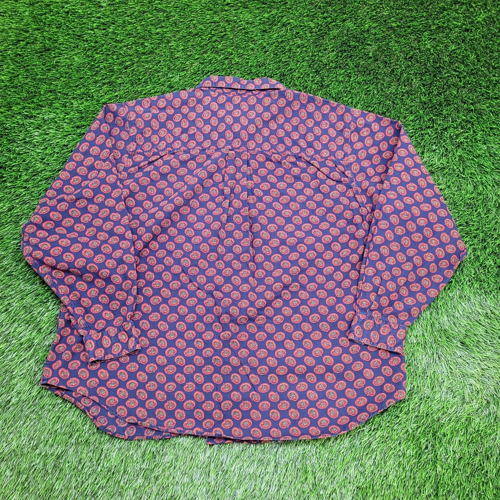 Vintage 90s Western Cowgirl Shirt XL 24×26 Baggy Paisley AOP
