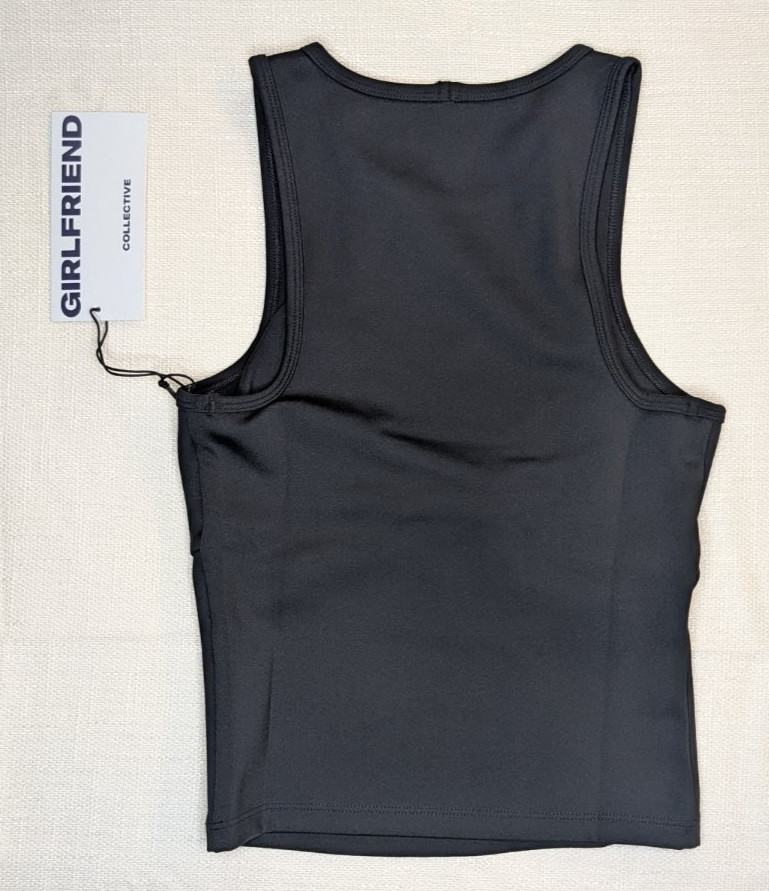 Girlfriend Collective Twist Front Tank Top Womens XXS Black NWT Sustainable