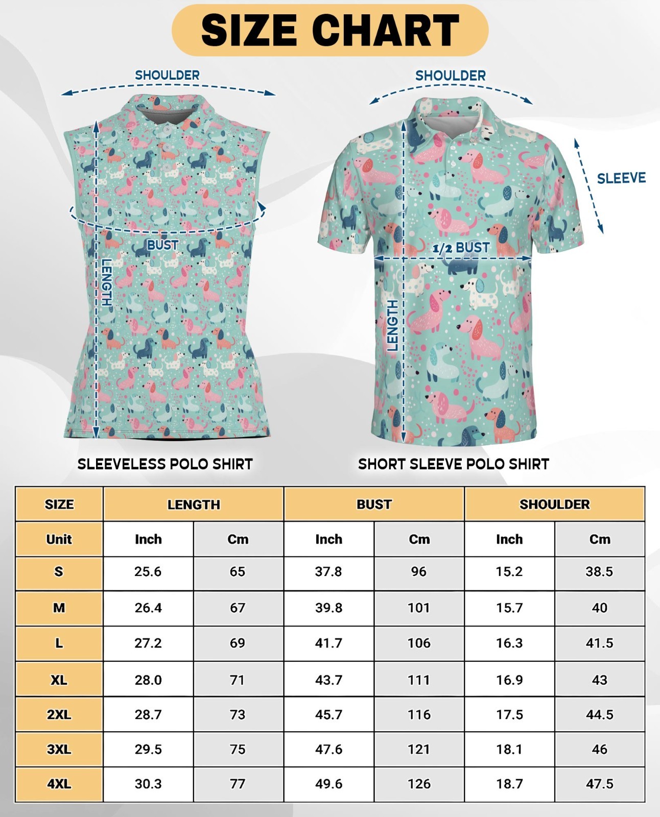 Women Sleeveless Polo Shirt Dachshund Dog Cute Animal Graphic