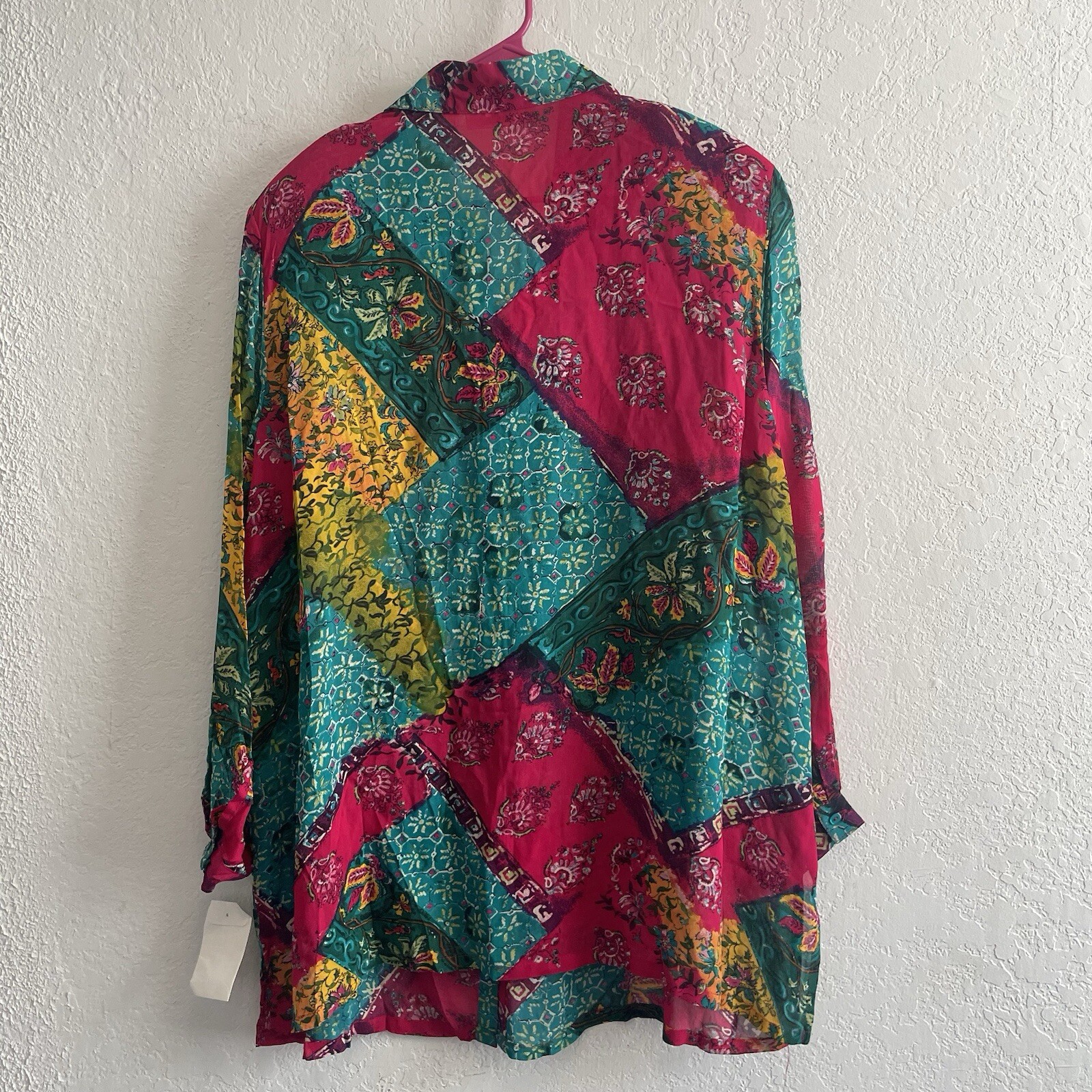 Draper’s & Damon’s Button Up Shirt Women’s 20W Multicolor Floral Patchwork