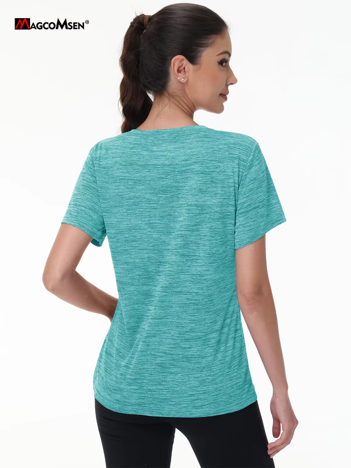 I Womens Sports T-Shirt Short Sleeve Quick Dry Lightweight Gym Top Summer