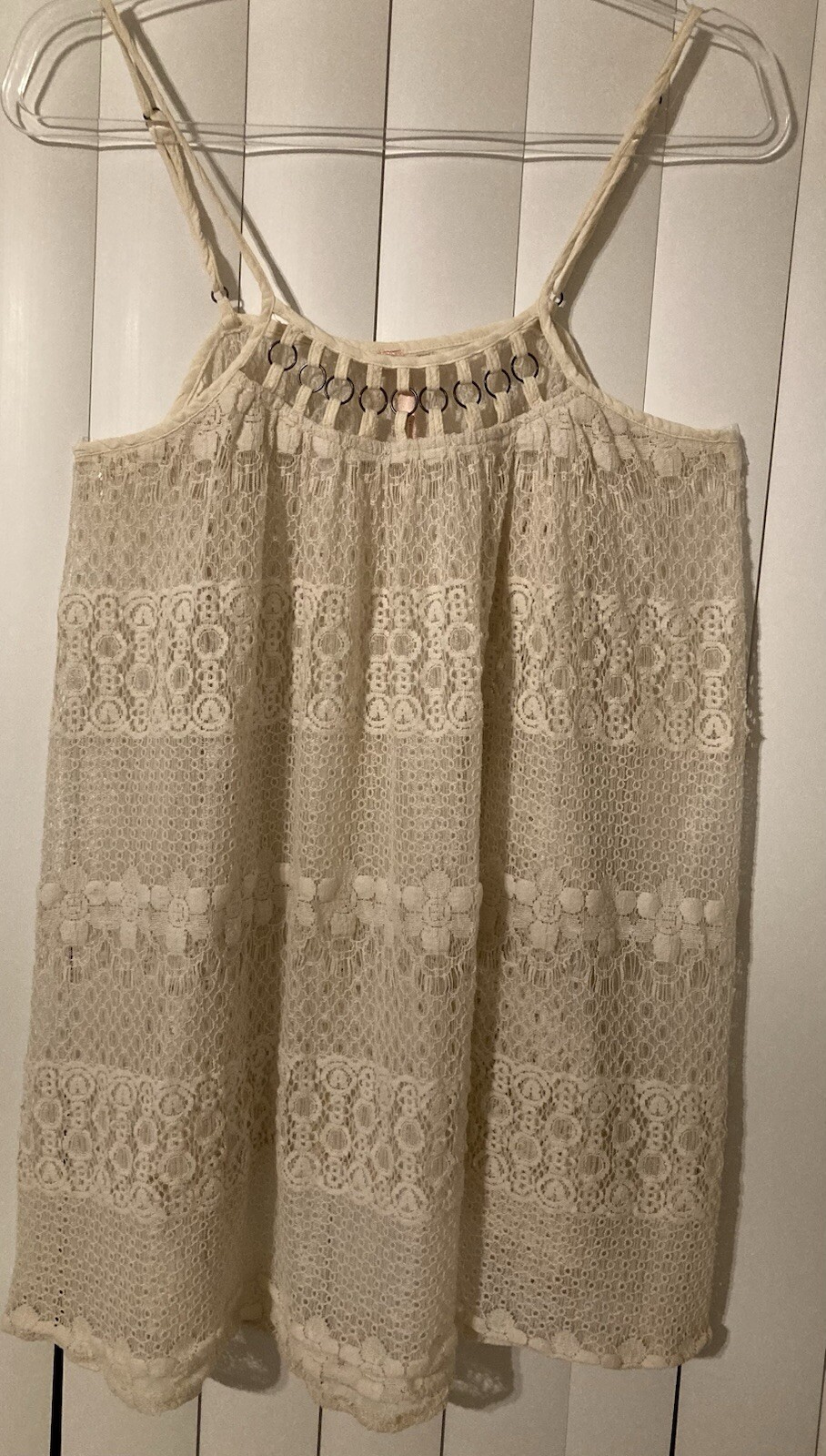 Ally Lace Woman’s Tunic Top Dress Over Sized Size Small Necklace Like Neck Beach