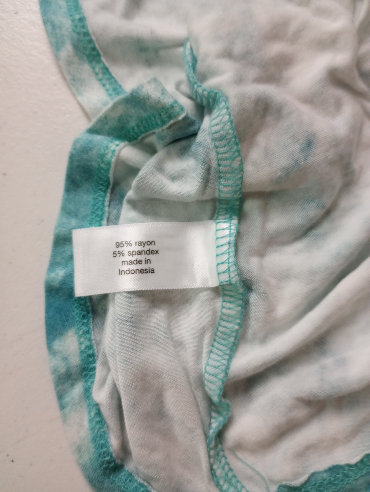 Lane Bryant Women Shirt 26/28 Blue White Tie Dye Babydoll V-Neck Short Sleeve