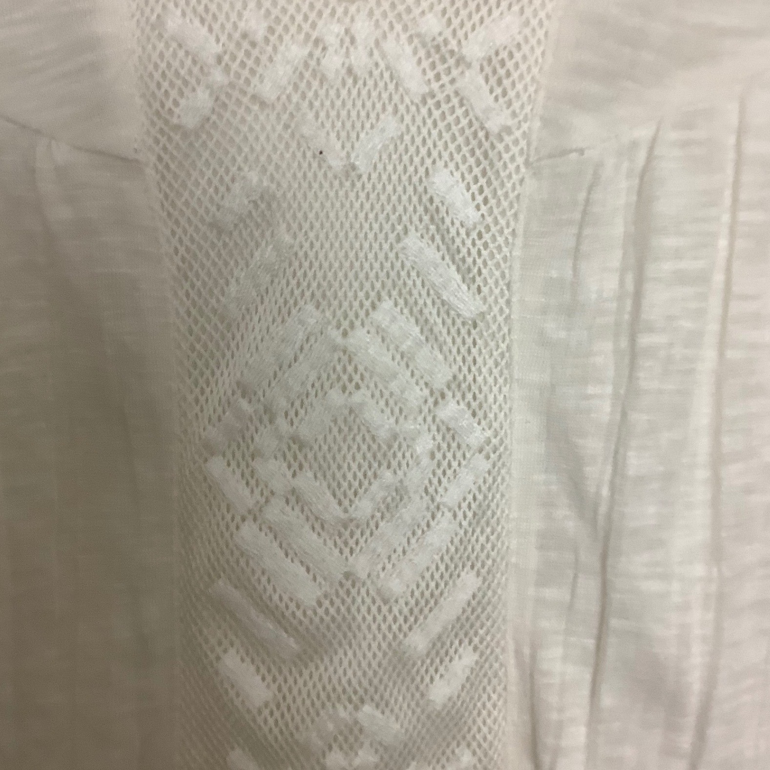 American Eagle Outfitters Ivory Victorian Lace Peasant V-Neck Knit Top LARGE