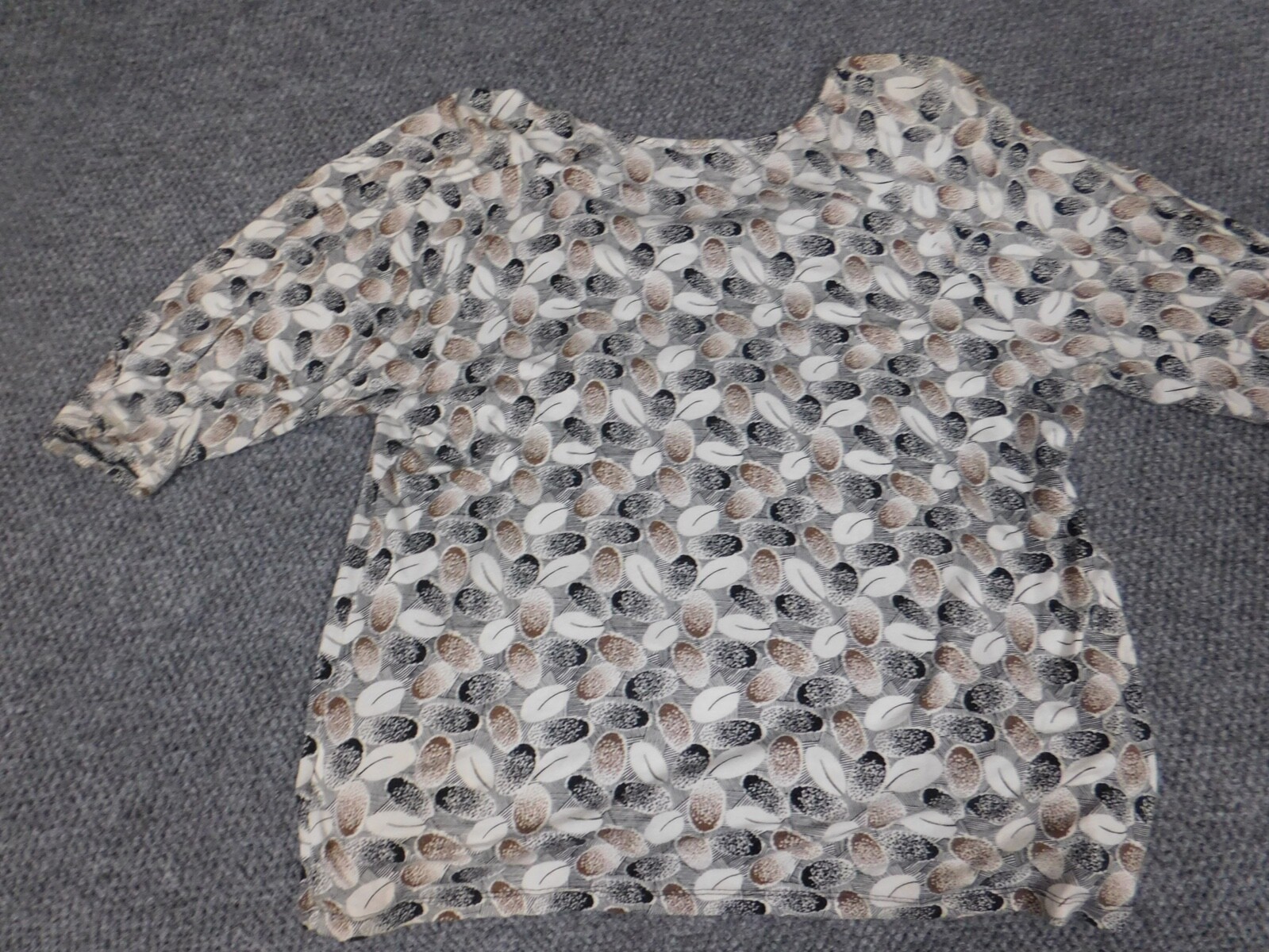 Apostrophe Womens blouse Large Beige pullover stretch